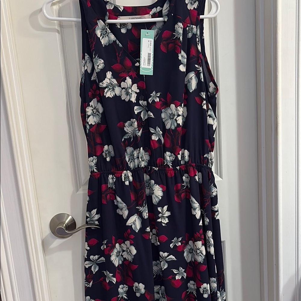 41 Hawthorn Floral Midi Dress - Black and Red